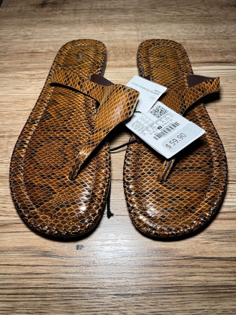 NEW! Zara Snake Print Women's Sandals Size 38 or 7.5 (US) - Picture 8 of 8